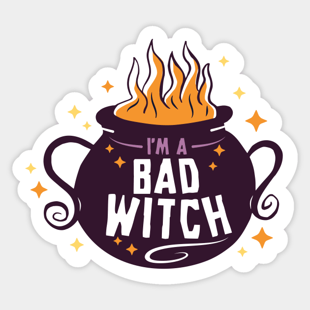 I'm a Bad Witch | Funny Halloween Sticker by SLAG_Creative